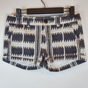 American Eagle Aztec Southwestern Tribal Midi Stretch Shortie Shorts 0 Womens